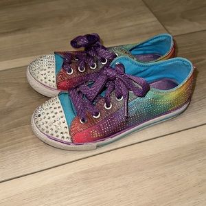 GUC Little Girls Size 12.5 Sketchers Light Up Twinkle Toes Shoes Sneakers